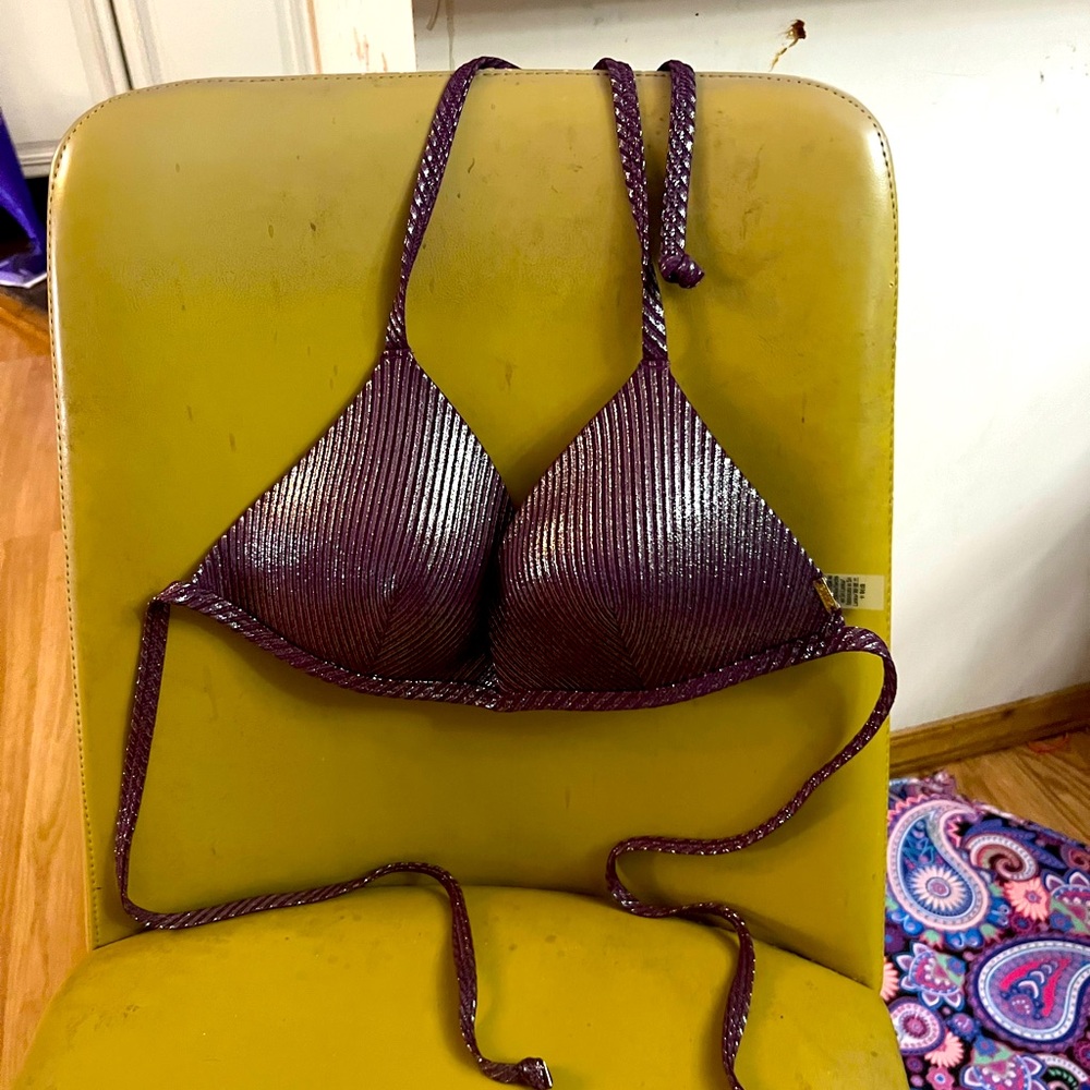 Pink swimsuit top purple